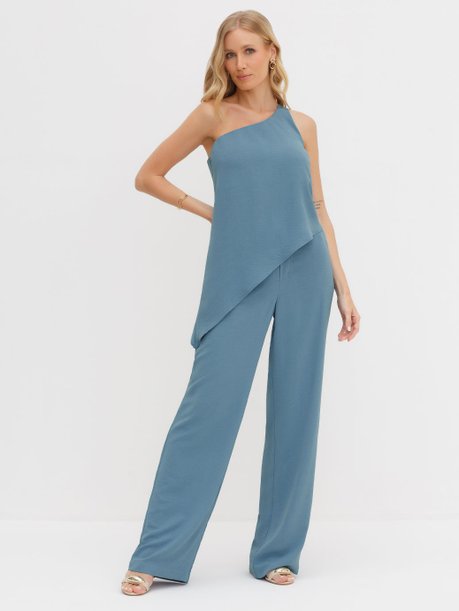 Calça Wide Leg Azul Hanna