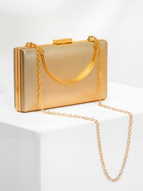 Bolsa Clutch Pequena Dourada Croácia
