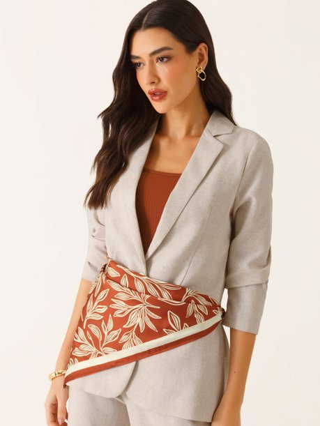 Blazer de Linho com Botão Único Maiara