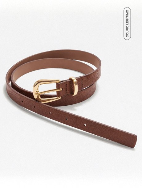 Cinto em Couro Marrom Dubai