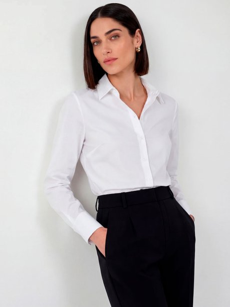Camisa Social Básica Off White Roberta