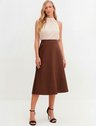 Saia Midi de PU Marrom Janine