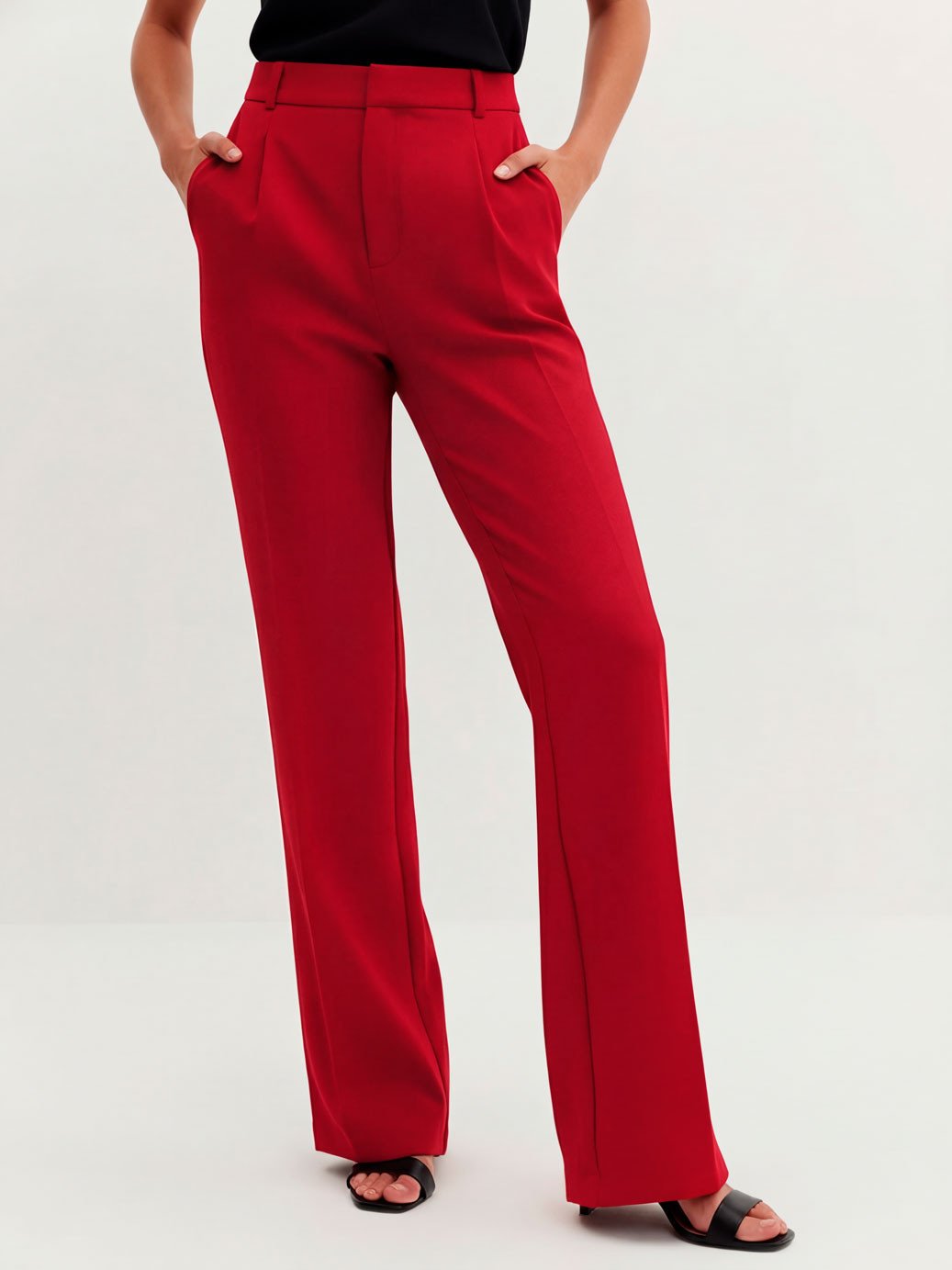 calca wide leg alfaiataria red cherry janiele