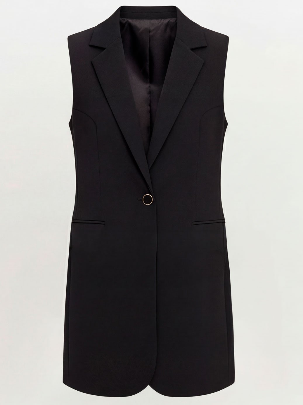 colete alongado em alfaiataria com faixa grasi