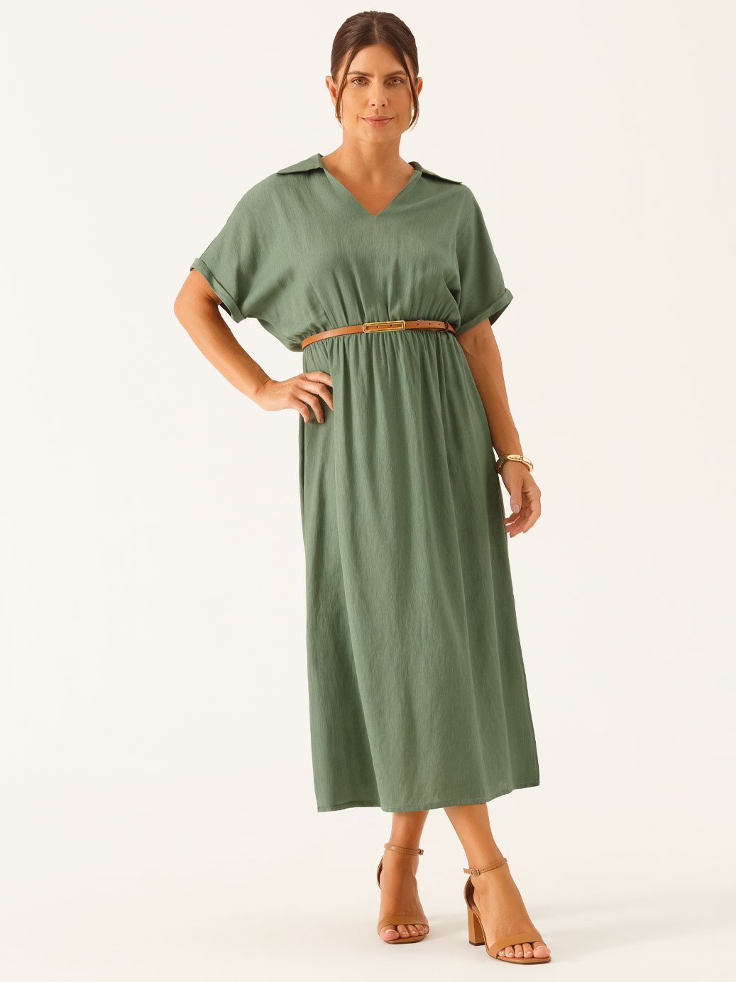 11000420 vestido decote v longuete em viscose verde vanderleia 3