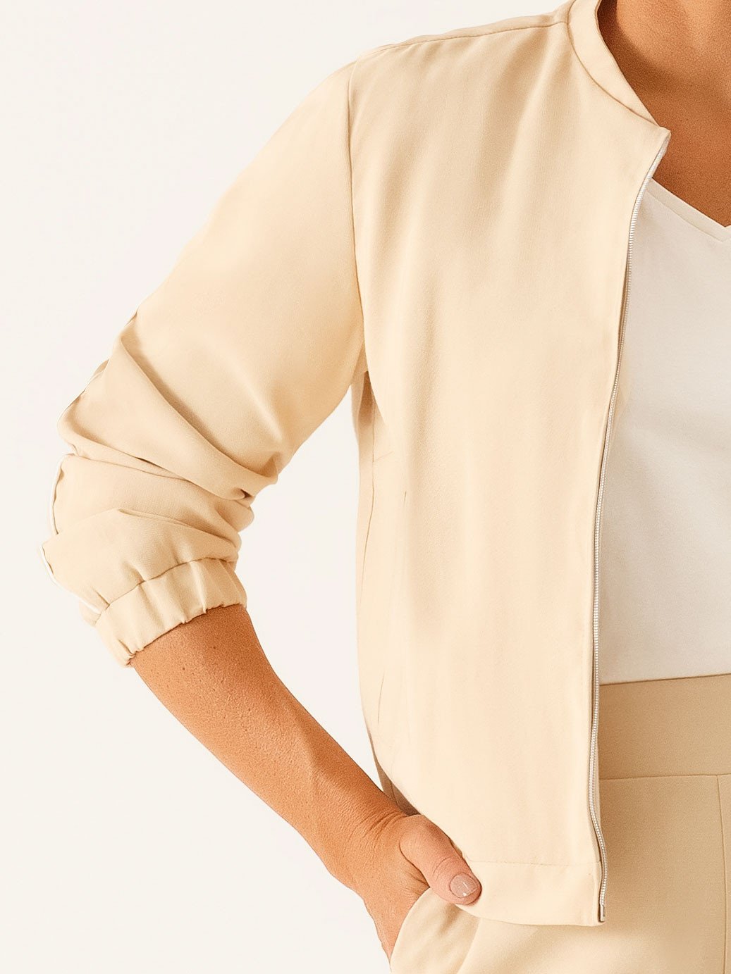 11400280 casaqueto alfaiataria manga longa em viscose aveia virginia 19200536 calca alfaiataria wide leg em viscose aveia vitoriana 1