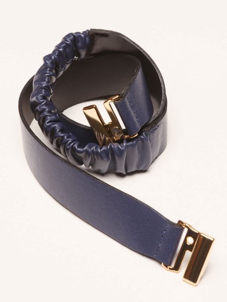 Cinto com Elástico e Fivela de Encaixe Marinho Gigi