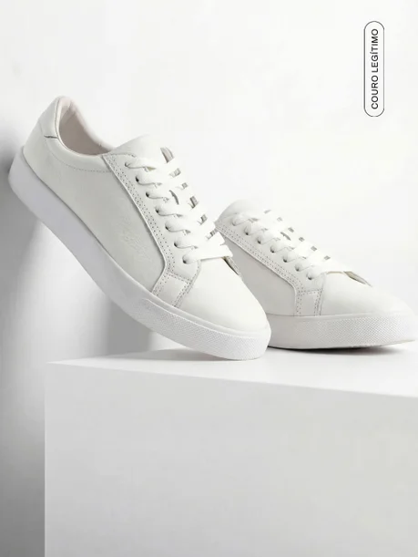 Tênis Feminino de Couro Off White Mayla