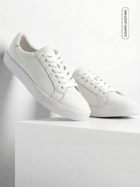 Tênis Feminino de Couro Off White Mayla