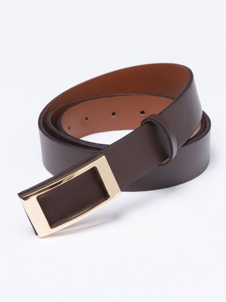 Cinto Bicolor Dupla Face com Fivela Retangular Ariadna