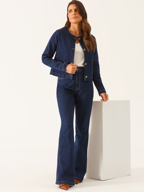 Calça Jeans Bootcut Azul Escuro Beliz