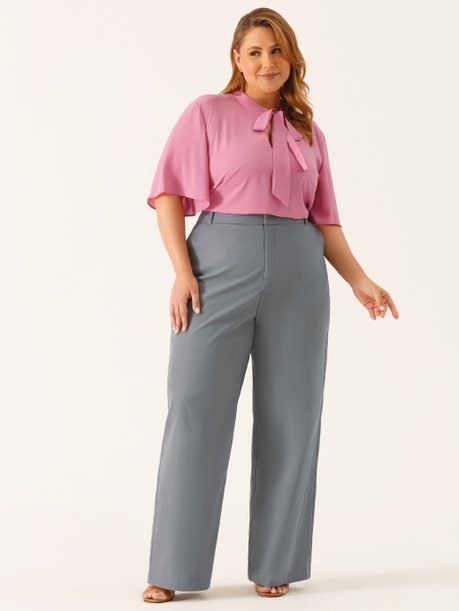 Calça Alfaiataria Wide Leg Cinza Beverly