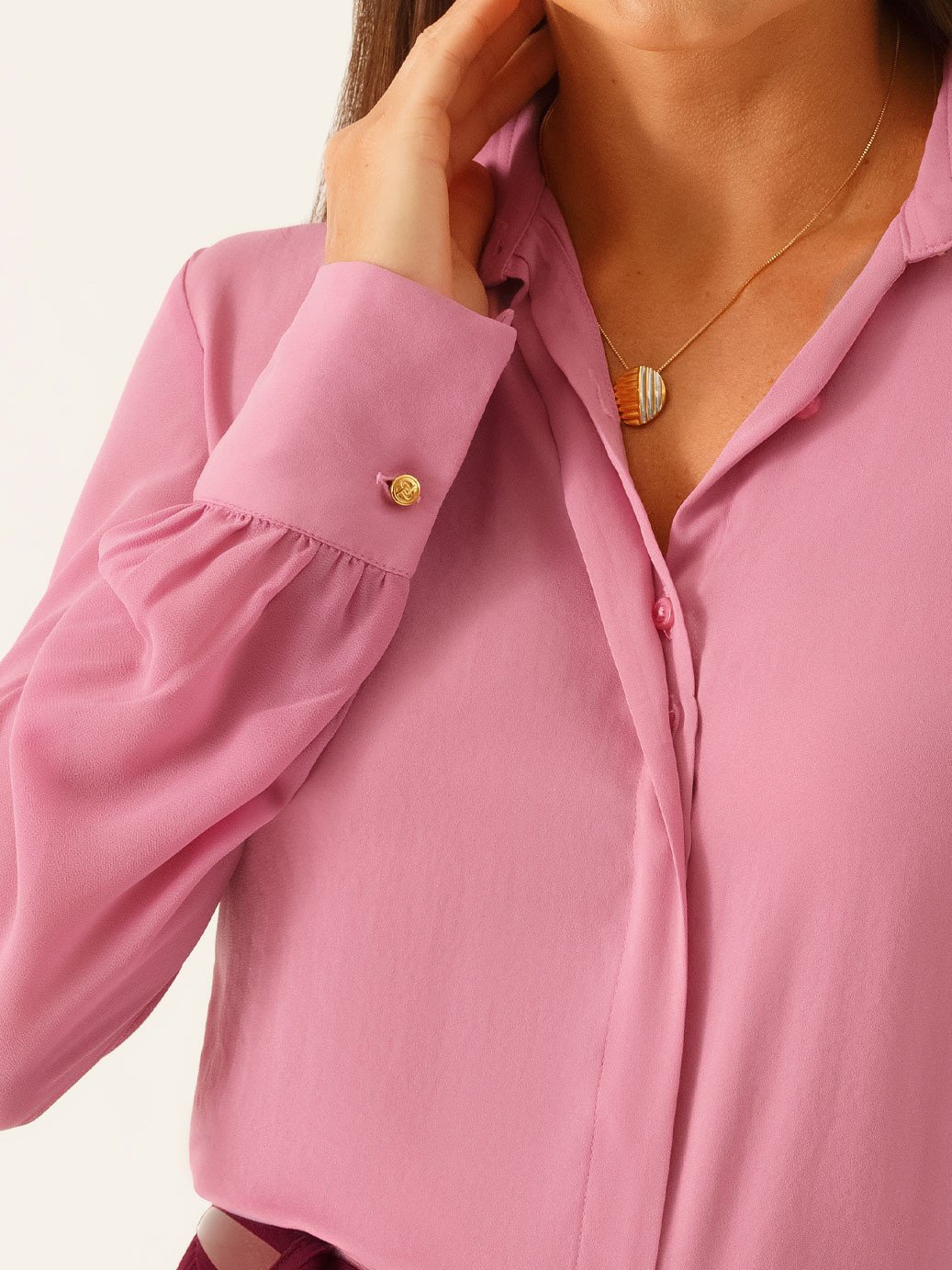 10202311 camisa ines 11800086 cinto rosa vinho nova