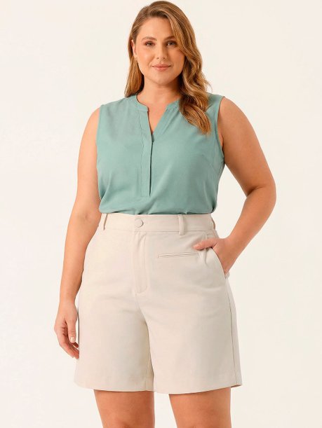 Bermuda de Alfaiataria Premium Plus Size Aveia Clecia