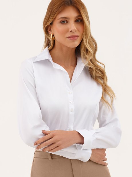 Camisa Social Básica Off White Roberta