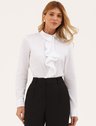 10202321 camisa branca social feminina com babado monise
