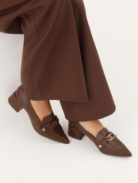 Mocassim Sintético Marrom com Fivela Removível Edilene