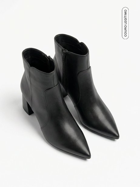 Bota em Couro Preto Adeline