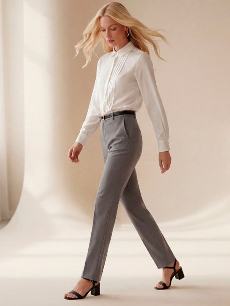 Camisa Manga Longa Regular em Cetim Off White Aurora