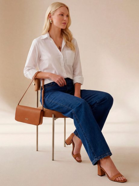 Camisa Alongada com Bolso em Algodão Branco Marilu