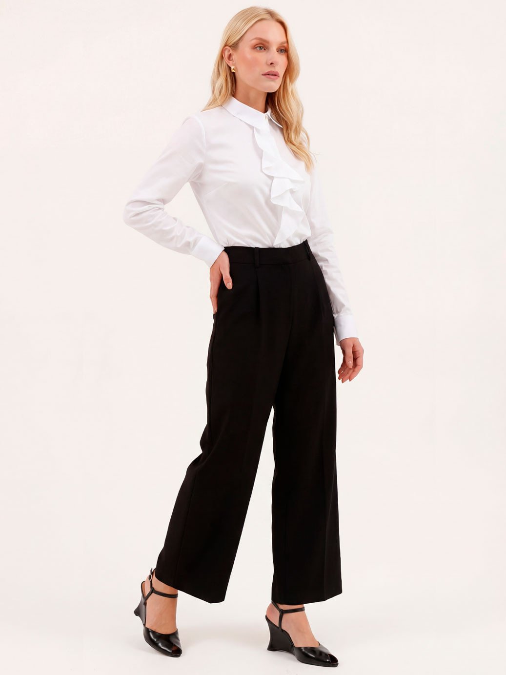 10202321 camisa branca social feminina com babado monise 2