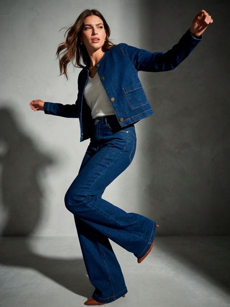 Calça Jeans Bootcut Azul Escuro Beliz