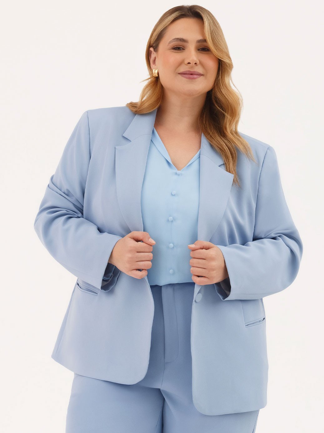 10202318 blusa alfaiataria feminina com gola azul eliziane 11400314 blazer feminino plus size sayuri