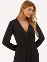 11000408 vestido preto com cinto com fenda catarina