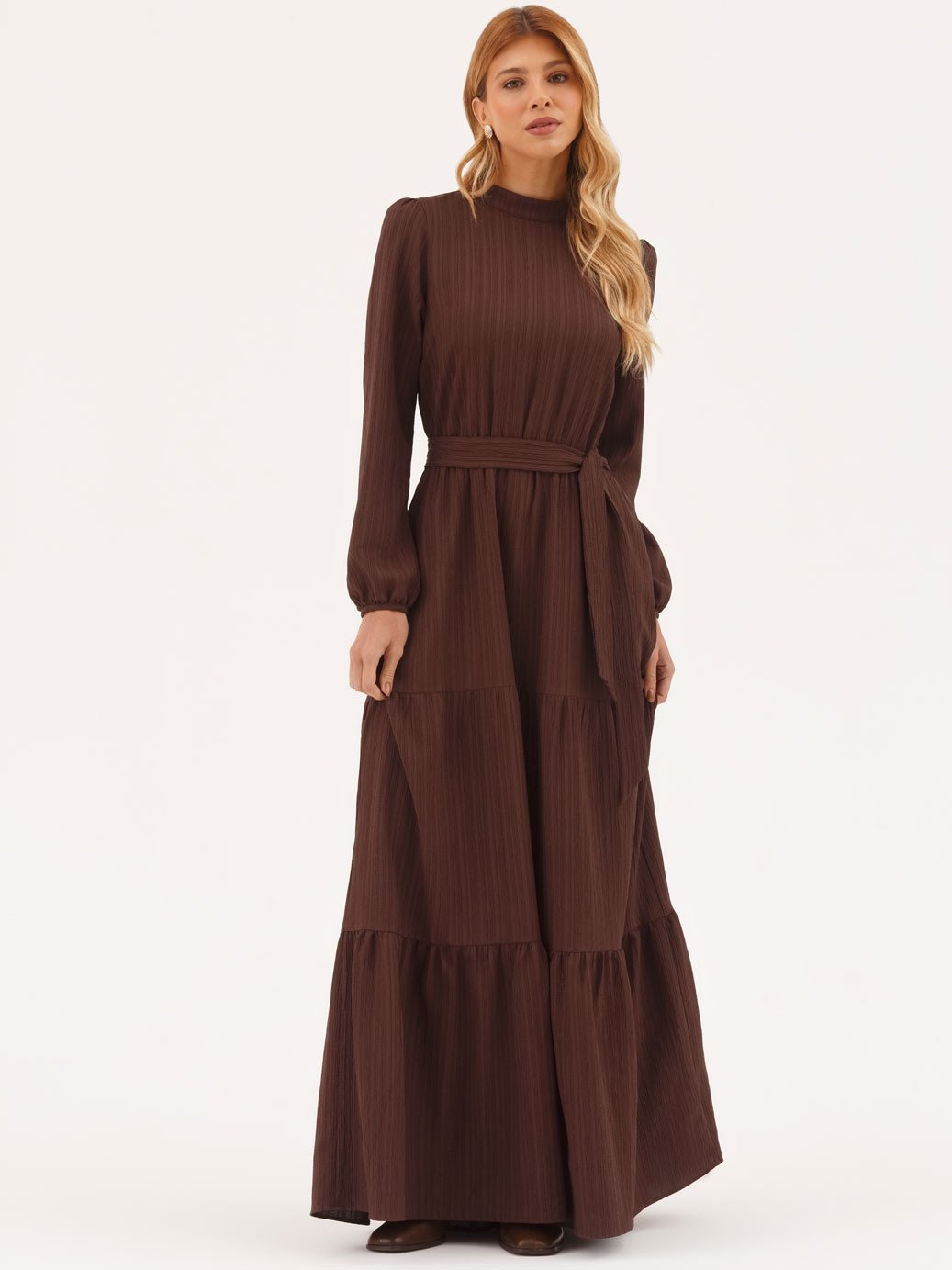 11000409 vestido marrom com babados esilda 2