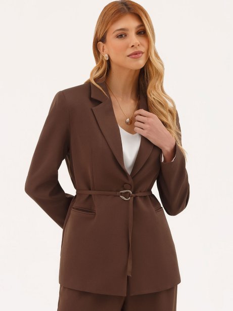 Blazer Alfaiataria Intermediário Marrom Cindy