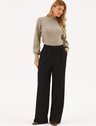 Calça Wide Leg de Alfaiataria em Viscose Preto Natiele