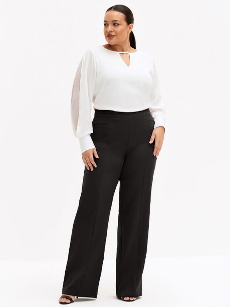 Calça Alfaiataria Wide Leg Preto Samilia