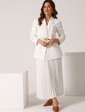 11400318 blazer feminino branco off white intermediario evania 11000406 saia plissada branca off white antonieta