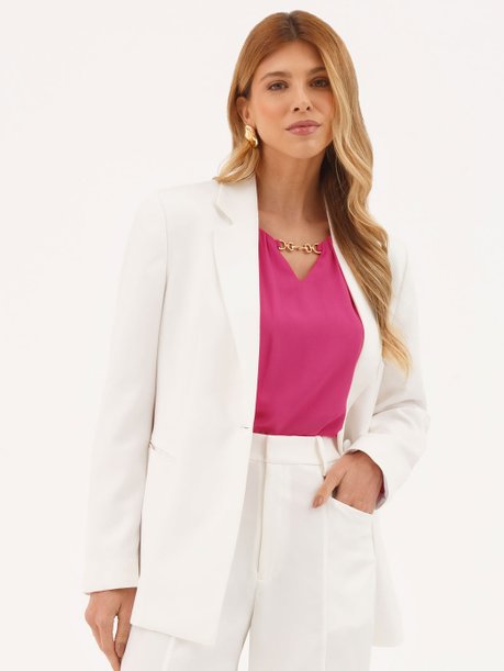 Blazer Alfaiataria Intermediário Off White Evania