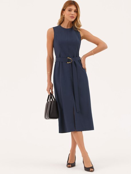 Vestido Alfaiataria Longuete Marinho Maris