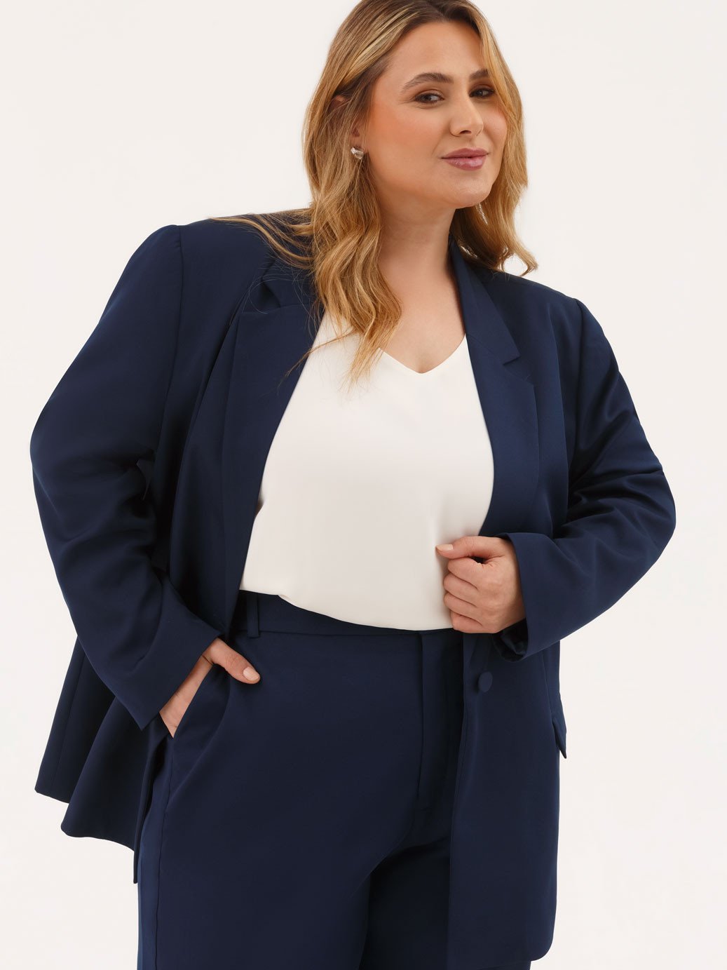 11400319 blazer azul plus size nala 19200600 calca azul marinho plus size lina