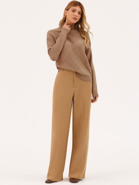 Calça Alfaiataria Wide Leg Canela Camila