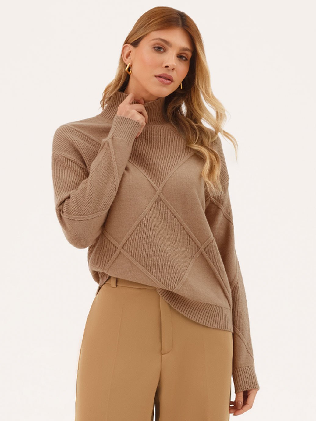 19200602 calca wide leg canela camila 10501785 sueter trico marrom anelise2