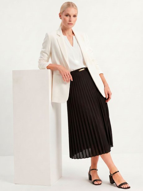 Blazer de Alfaiataria Alongado Off White Liana