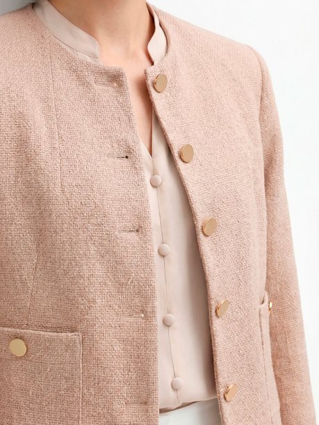 Casaqueto em Tweed Nude Rosê Analice