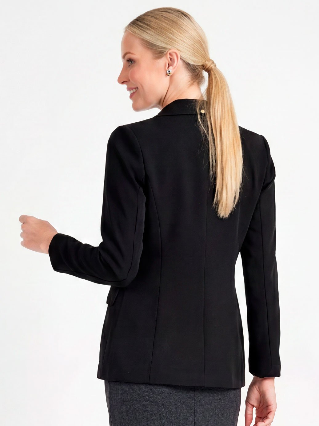 11000307 saia lapis alfaiataria cinza escuro amara 11400018 blazer alfaiataria feminino preto cilene