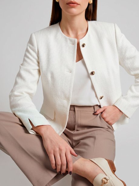 Casaqueto Alfaiataria Manga Longa Off White Mayana