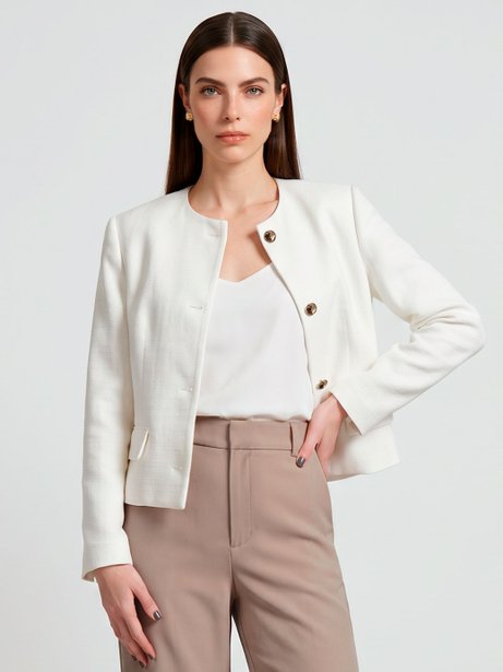 Casaqueto Alfaiataria Manga Longa Off White Mayana