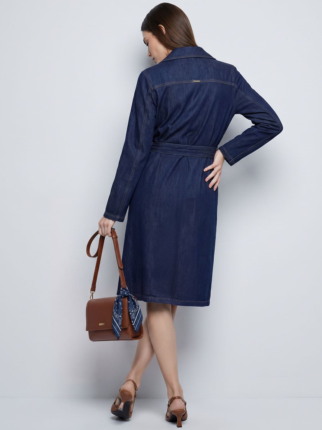 Trench Coat Jeans Azul Escuro Sahara