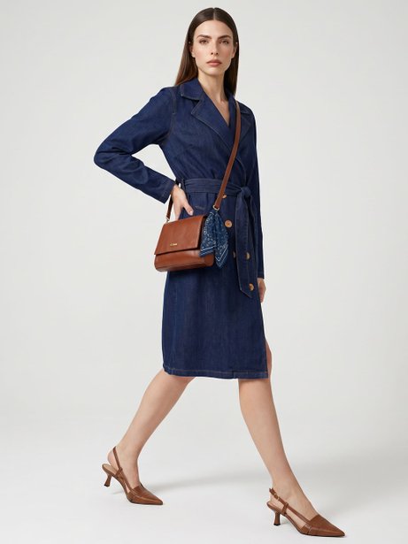 Trench Coat Jeans Azul Escuro Sahara