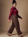 calca plus size marrom antonia camisa cetim plus size benedita