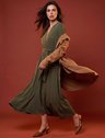 vestido maxi longuete em viscose verde musgo may