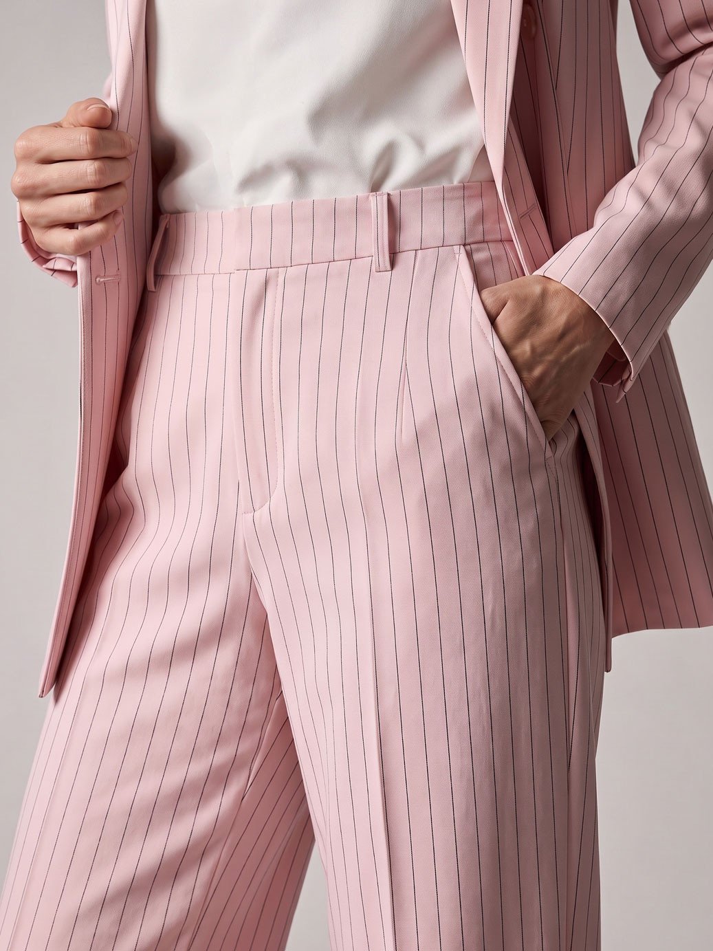 19200613 calca feminina alfaiataria reta risca de giz rosa belanise 1