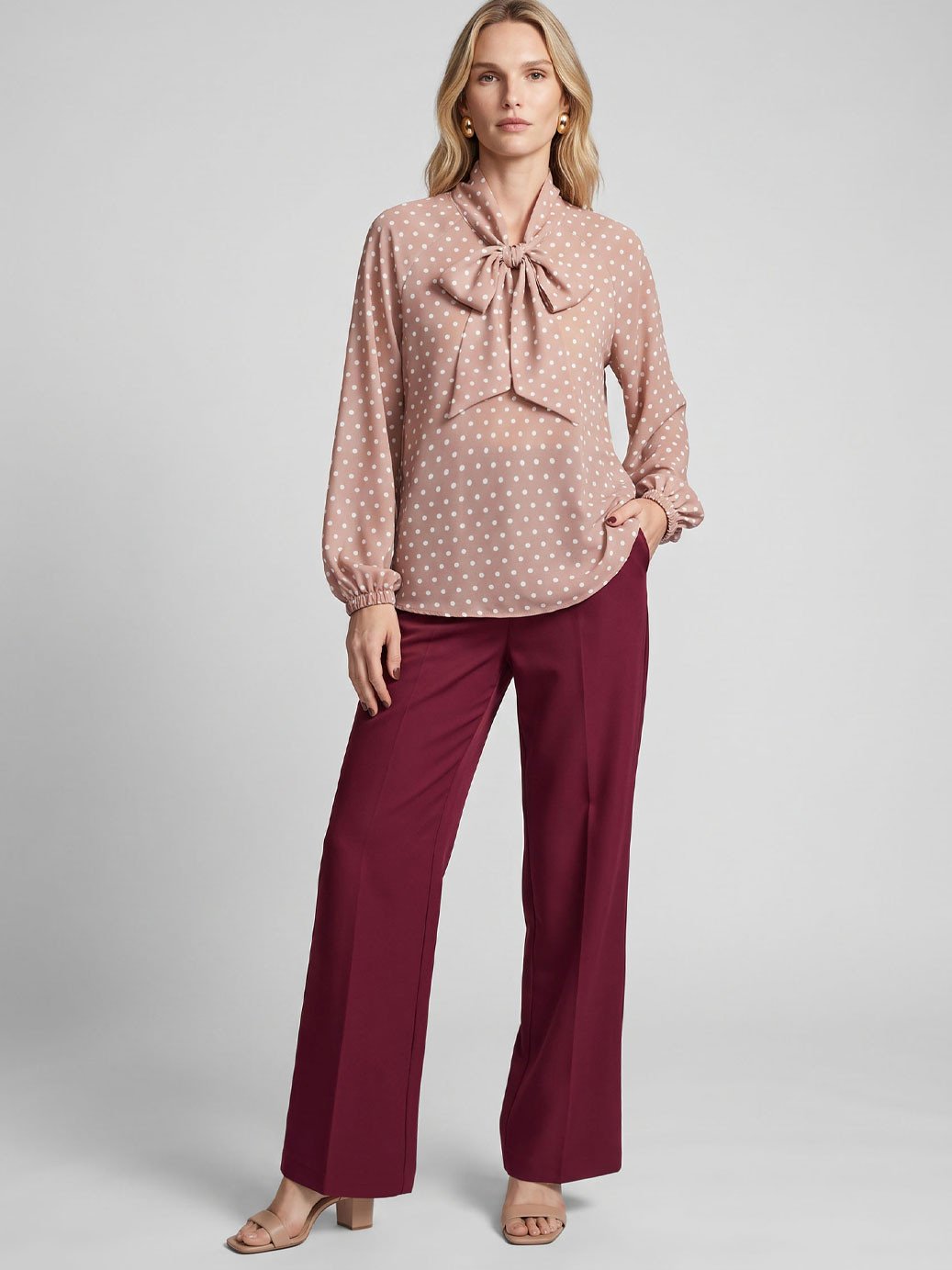10501778 blusa poa babados gaele 19200610 calca alfaiataria wide leg vinho naissa 1 1