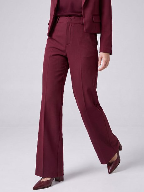Calça Alfaiataria Wide Leg Vinho Naissa